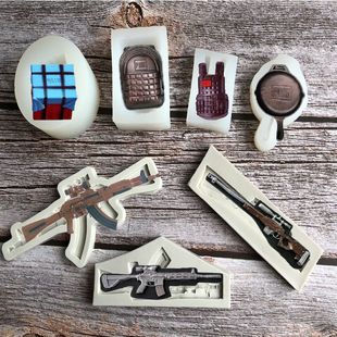 大吉大利今晚吃鸡模具吃鸡人物蛋糕装饰硅胶巧克力diy烘焙工具