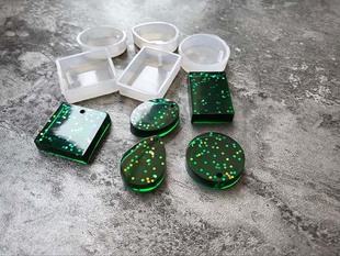 UV胶AB水滴菱形水晶钻石滴胶吊坠标本 镜面水滴五件套DIY硅胶模具