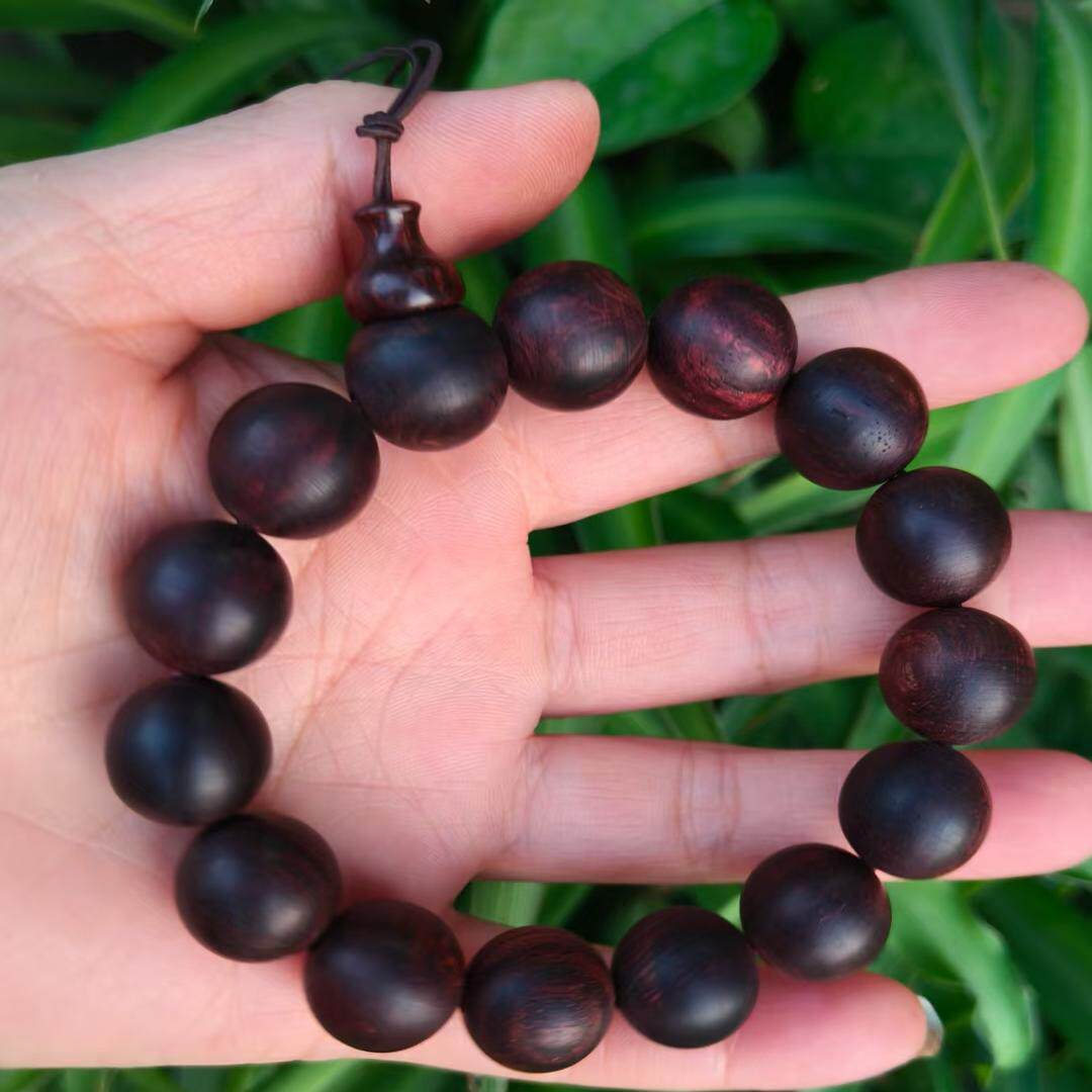 老料 正宗越南黄花梨紫油梨手串1.5CM*15颗 原木 手工抛光 小孔