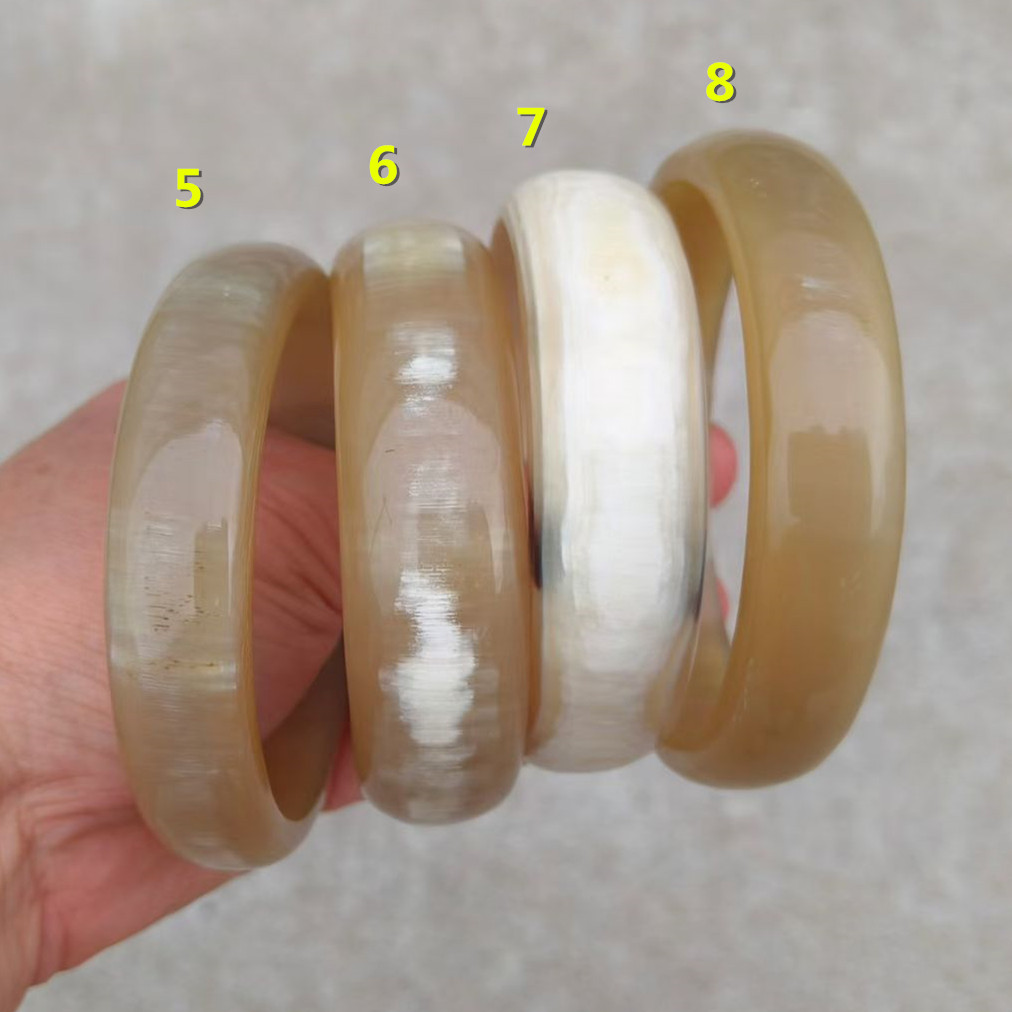 天然牛角手镯超级厚实圆润漂亮