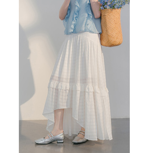 裙长及地拖尾 层层叠叠花瓣下摆半身裙 bridal blushwhite