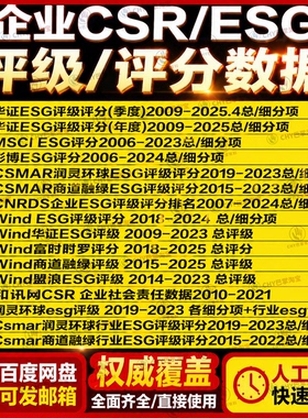上市公司ESG总细评级数据/企业ESG评级数据/华证ESG/商道WIND资料