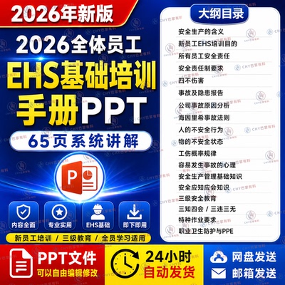 2026全体员工EHS基础培训手册（65页）PPT课件电子版资料