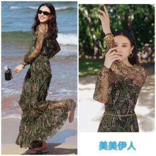 夏季宋佳同款高级感法式复古碎花连衣裙女2025新款夏日巨好看爆款