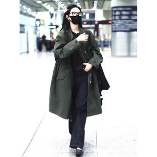 新款章若楠同款工装派克棉衣外套女冬中长款加厚韩版宽松BF风过膝