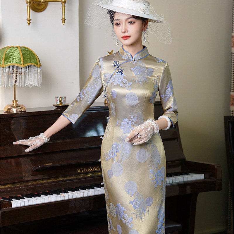 新款老上海旗袍2026新款日常改良高端桑蚕丝轻奢高级感妈妈礼服女