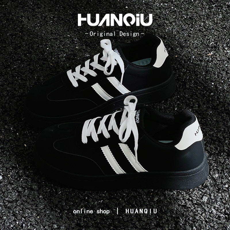 环球德训鞋子男鞋2026新款春季百搭小白鞋轻便休闲风男士厚底板鞋