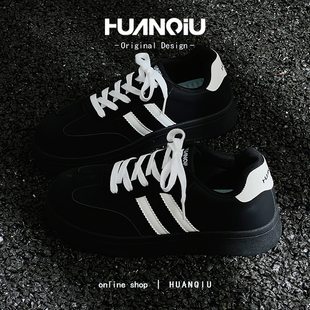 环球德训鞋子男鞋2026新款春季百搭小白鞋轻便休闲风男士厚底板鞋