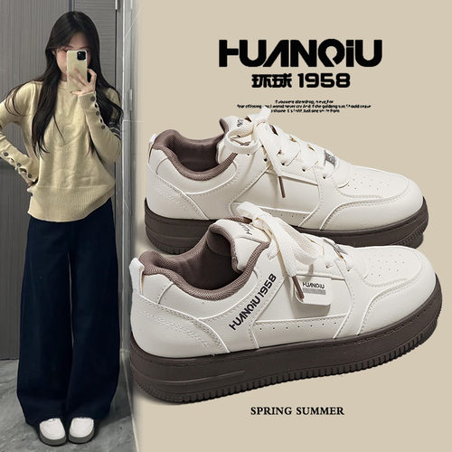 环球韩系小白鞋子女2025春季新款爆款百搭学生校园舒适休闲鞋板鞋