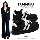 环球加绒厚底增高德训鞋女2025新款轻便运动鞋学生软底百搭板鞋潮