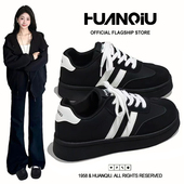 环球厚底增高德训鞋 潮 学生软底百搭板鞋 女2026超火新款 轻便运动鞋