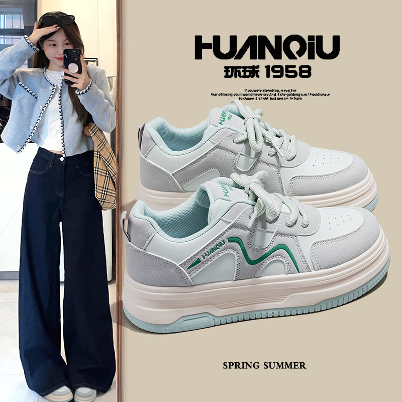 环球爆款原创设计感小白鞋子女2025新款百搭久站不累脚板鞋休闲鞋