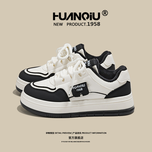 环球2024冬季新款加绒小白鞋子秋冬小众百搭加厚板鞋女款厚底棉鞋