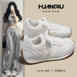 舒适轻便小白鞋 环球简约百搭潮流阿甘鞋 女2026厚底透气运动休闲鞋