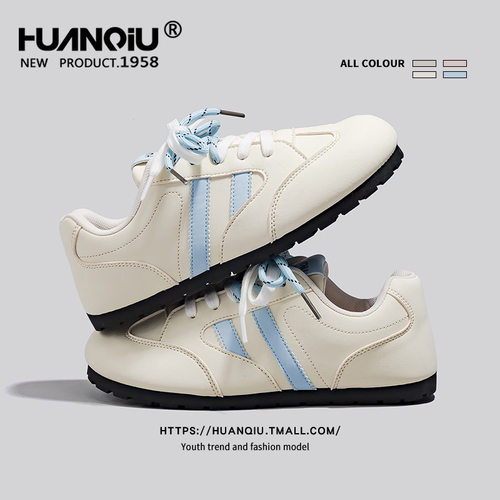 环球小众百搭款厚底德训鞋女超火2025秋冬新款小白鞋舒适轻便板鞋