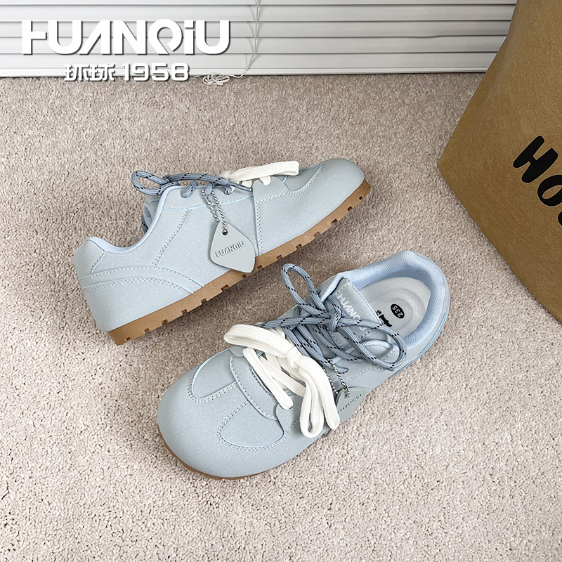 环球小众不撞款蓝色德训鞋女2025夏季新款舒适百搭板鞋休闲小白鞋