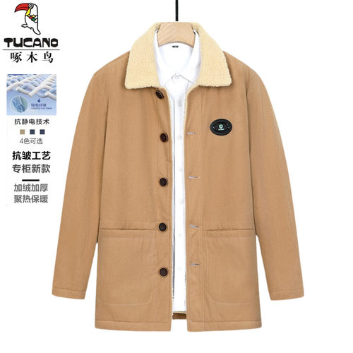 啄木鸟加绒加厚中长款外套