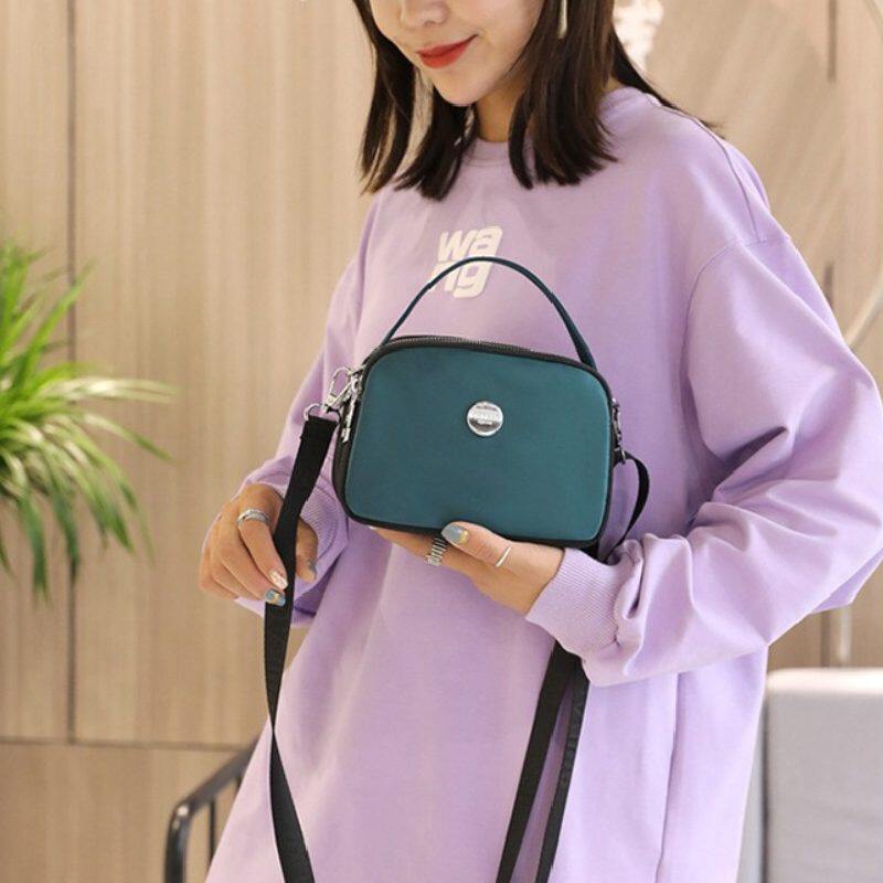 2026三层拉链撞色拼接小巧便携迷你女式手提单肩斜挎手机证件小包