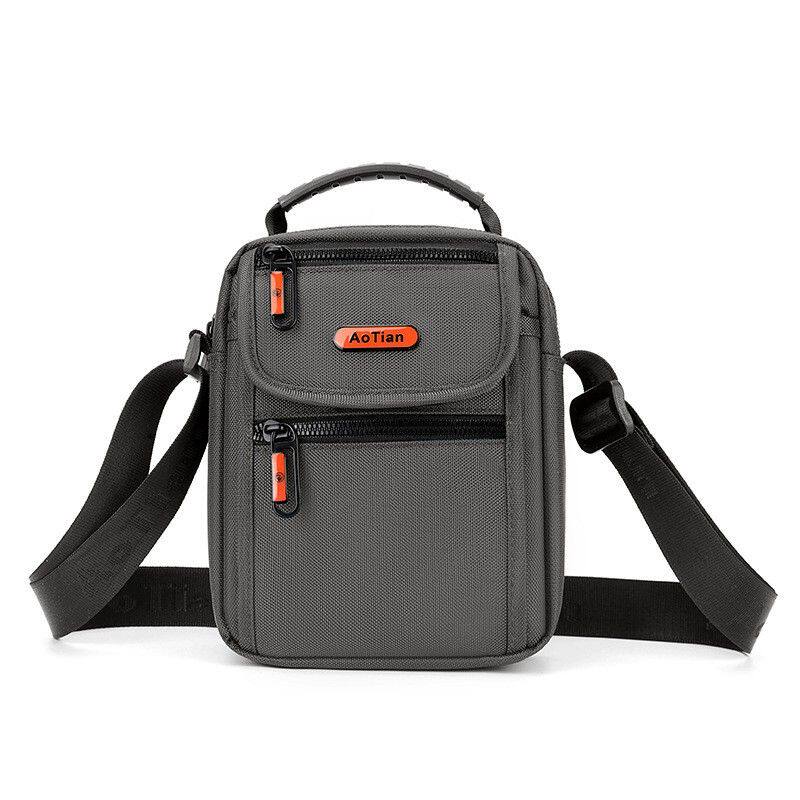 2026高颜值双层多袋标牌撞色男式手提单肩斜挎9.7英寸iPAD伞小包