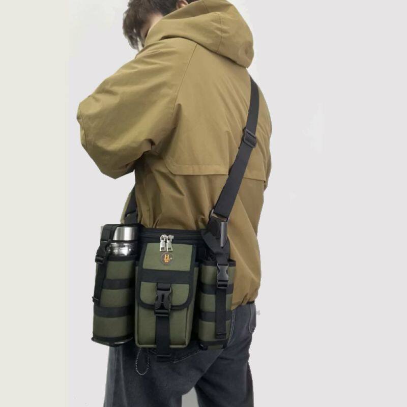 2026出门二侧可装水杯和雨伞的男士单肩斜挎8寸IPAD旅游逛街方包