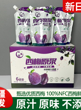 新疆特产特色无添加蔗糖精西梅原浆域疆源饮料果蔬汁果汁饮品鲜果