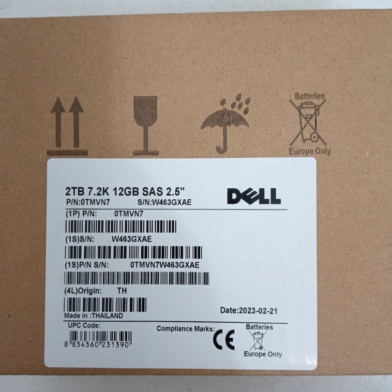 全新 DELL/戴尔 0TMVN7 2T B SAS 7.2K 2.5 12G ST2000NX0463硬盘