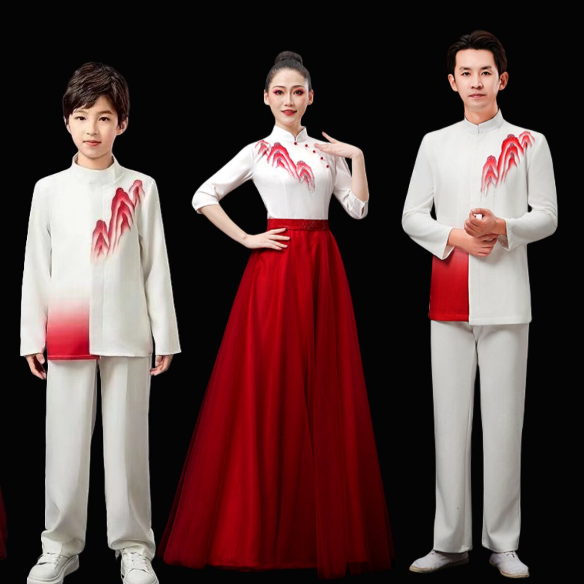红色爱国诗歌朗诵小学生大合唱服