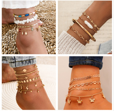 波西米亚沙滩贝壳手脚