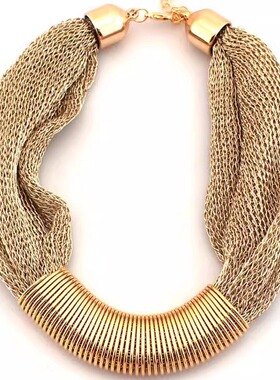 necklace热销欧美大牌夸张时尚项链配饰女款合金短项链锁骨链网链