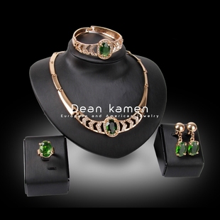 4件套项链水钻耳环Women's wedding accessories necklace rings