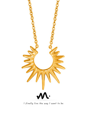 个性小众冷淡风几何光芒吊坠钛钢