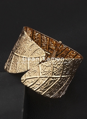 夸张风合金树叶纹理ladies手镯