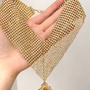 欧美时尚 项链耳环气质短项链婚礼百搭配饰 百搭闪亮珠宝女套装