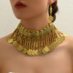 wmen敦煌复古钱币夸张气质流苏项链耳环套装 necklace coin Metal