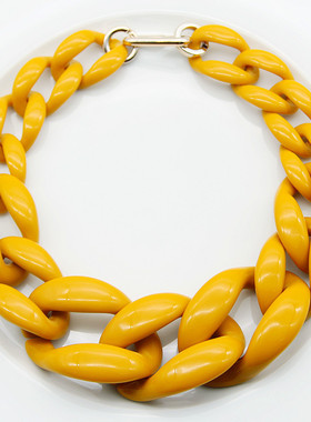 necklace women亚克力树脂项链扣时尚大牌夸张欧美复古项链2025