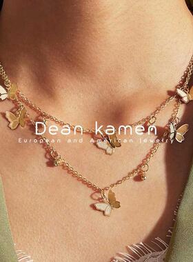 INS性冷淡风蝴蝶吊坠项链