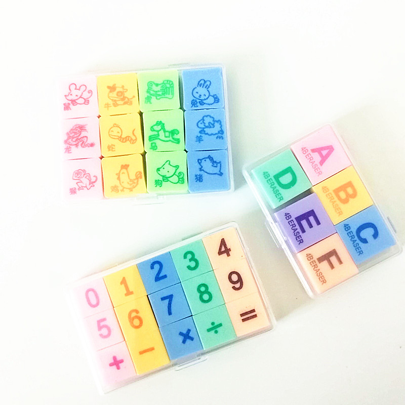 小怪才12生肖橡皮擦盒装橡皮擦绘图洁净少屑小学生文具儿童批发