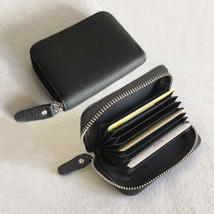 H家卡包荔枝纹头层牛皮多卡位零钱包小巧时尚韩版防消磁女卡片包