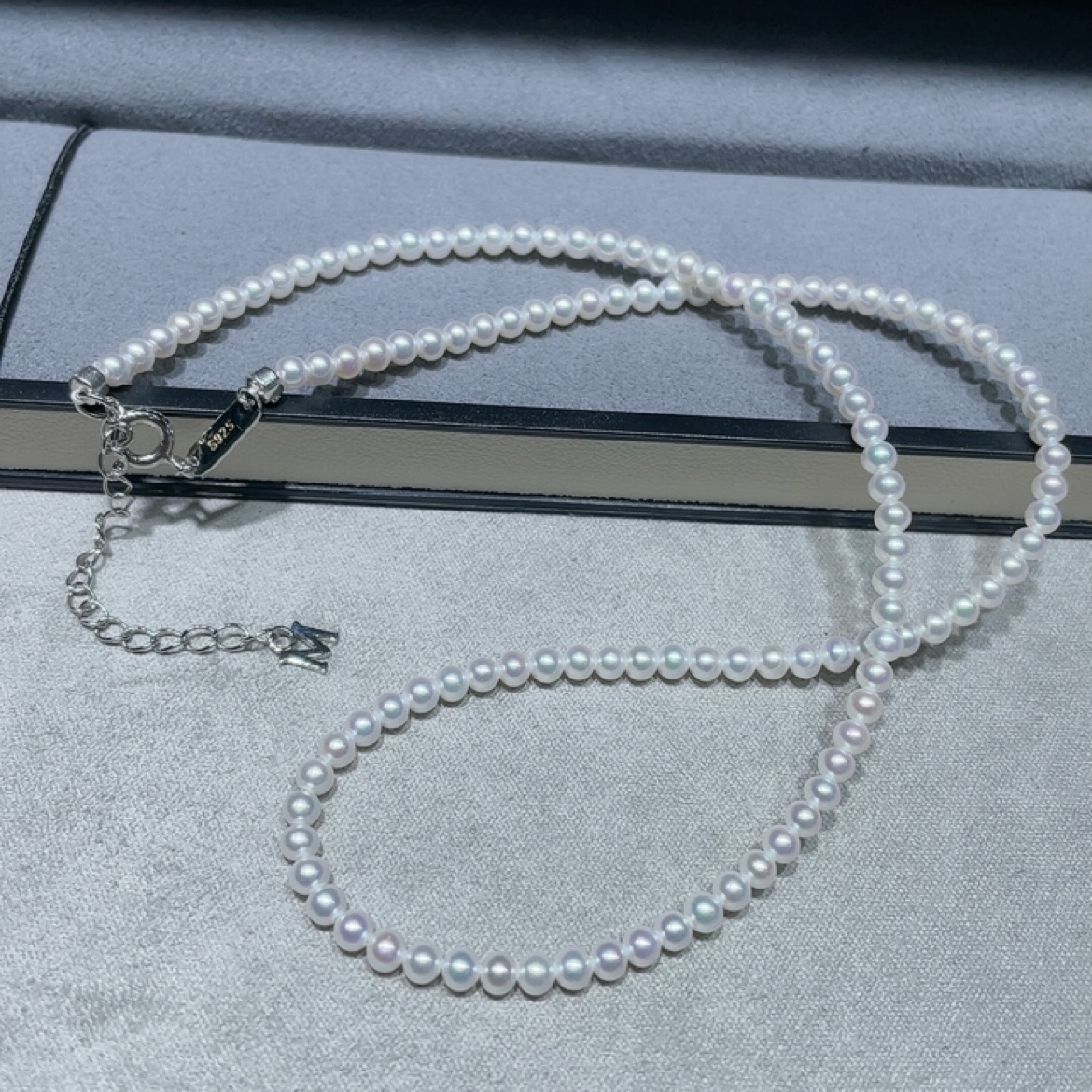 小米珍珠项链正圆白亮光无暇天然淡水无核 锁骨可调节轻奢配饰