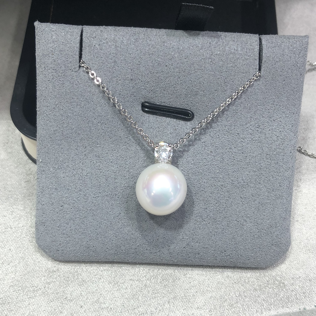 爱迪生天然淡水珍珠吊坠10-11mm戴妃款强光无暇澳白海水akoya日本