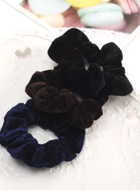 发饰品绒布发绳绳子发饰头发圈黑色头花百搭大肠