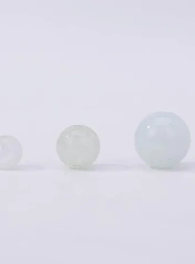 手工珠子白玉项链耳环散珠饰品diy翡翠8-12MM配件玉石手链圆珠