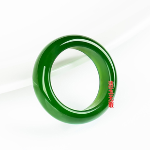 和田碧玉戒指和田玉指环扳指碧玉菠菜绿白玉玉戒指男女款尾戒对戒