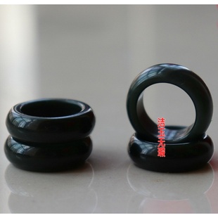 和田玉色黑青玉墨玉指环尾戒男女请玉石戒指