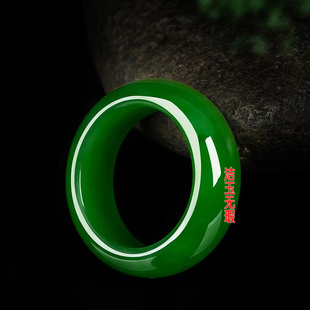 玉戒指【碧色玉色戒指】和田碧色玉色玉戒指情侣对戒指男女尾戒指