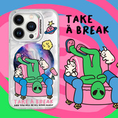 PaPaPa制造局 外星人陪你宅家金属搞怪磁吸手机壳适用于iPhone15promax保护套苹果16pro原创手机壳