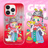 PaPaPa制造局 财神KULO可爱iPhone15ProMax手机壳13苹果14适用渐变闪粉红色