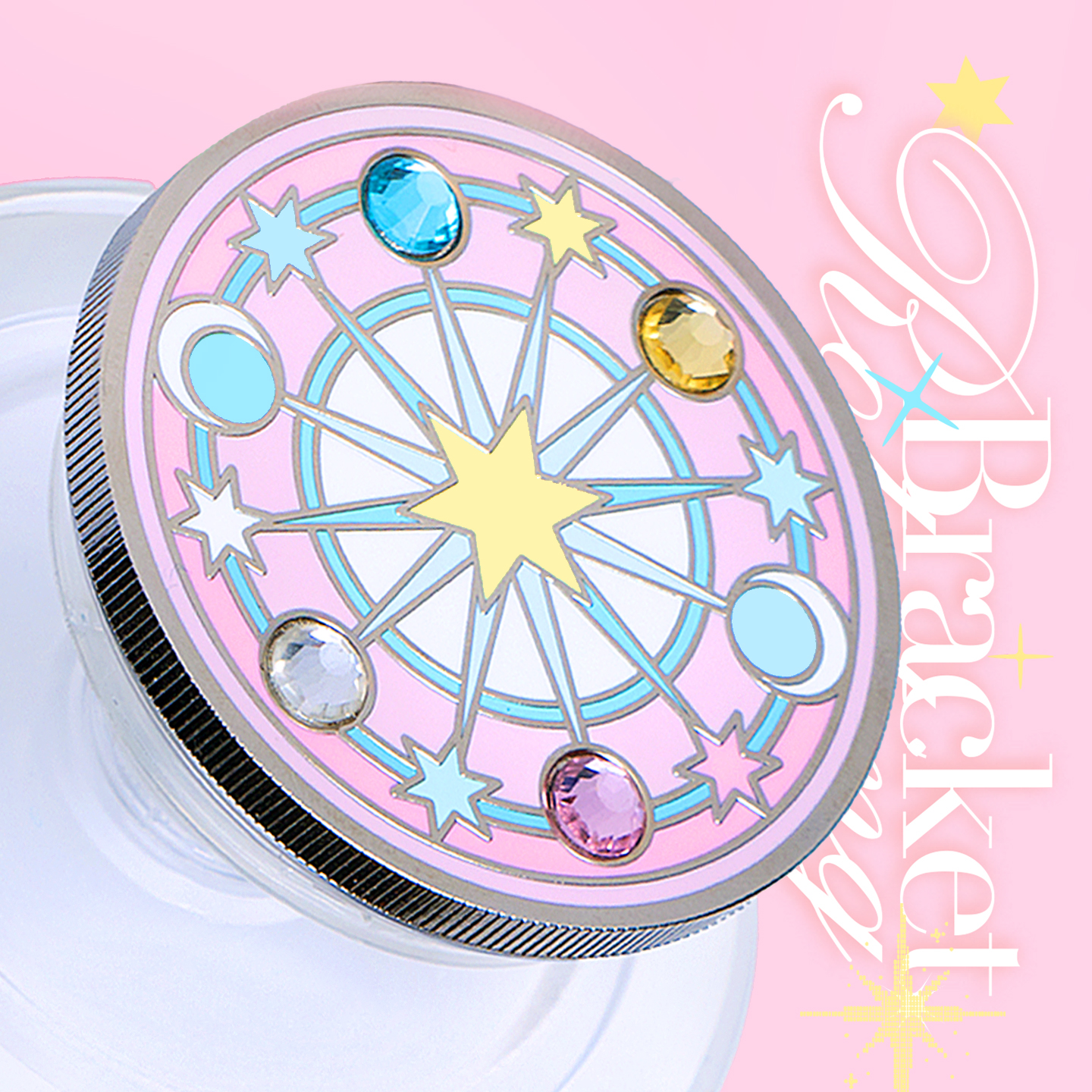 PaPaPa制造局  魔法星芒镶钻旋转磁吸支架手机旋转支架可爱彩色