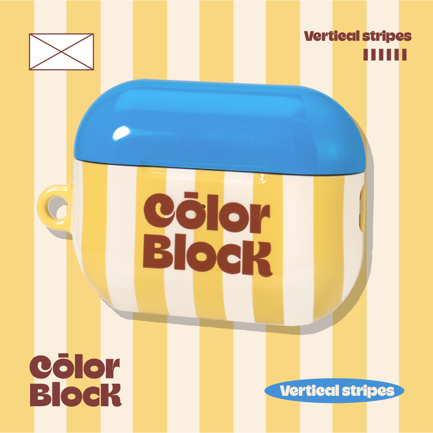 PaPaPa制造局  彩色条纹韩国菲林硬壳ins风原创韩式耳机套条纹系列简约苹果耳机壳4代Airpods3代保护壳