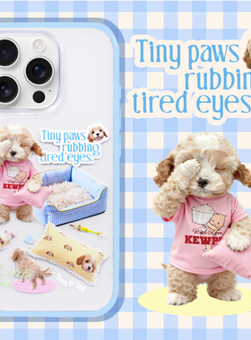 PaPaPa制造局 [瞌睡小狗]原创可爱插画轻薄蓝色透明贝贝壳适用于17promax手机壳15pro16pm手机壳
